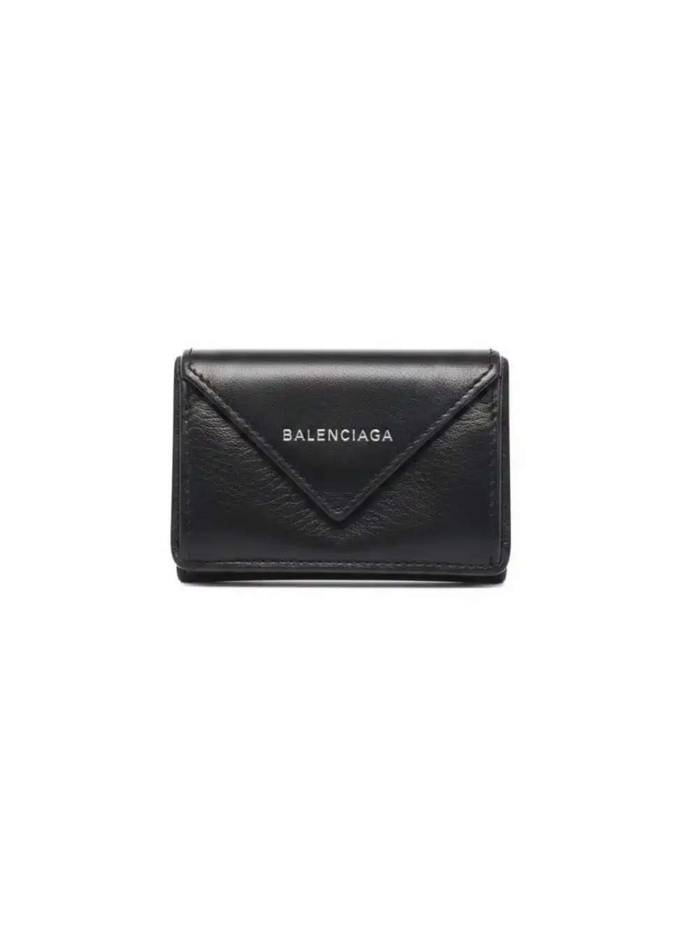 Balenciaga Papier Mini Trifold Wallet in Black Leather
